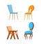 Wooden Design Chair with Soft and Hard Seat Vector