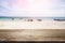 Wooden desk on beach