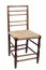 Wooden dining chair , a crisscross back and against wicker woven seat