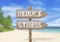 Wooden direction sign with reduce stress