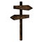 Wooden directional signpost