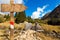 Wooden Directional Trail Sign in Mountain