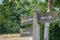 Wooden directions sign in Richmond Park