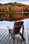 Wooden dock on autumn lake