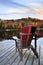 Wooden dock on autumn lake