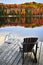 Wooden dock on autumn lake