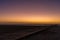 Wooden dock with beautiful sunset at Coche Island