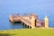 Wooden dock over blue ocean water