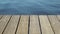 Wooden dock or pier in a lake from the pov from the shore