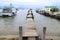 Wooden Docks Surrounded by the Boats to Isla Del Sol on Lake Titicaca at the town of Copacabana, Bolivia