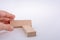 Wooden domino on white background