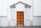 Wooden door and entrance into old historical building