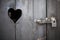 Wooden door with heart