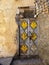 Wooden door of old houses, hamlet in mountains, Oman