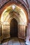 Wooden door and ornate arch of Malbork castle, Malbork, Poland