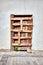 Wooden door of a shanty house barred shut with planks