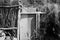 A wooden door on a straw fence of a rural house in the countryside Madeira, Portugal,Europe