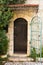 Wooden door in the street of Jerusalem. Israel