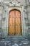 Wooden doors in ancient castle