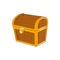 Wooden dower chest icon, cartoon style