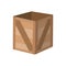 Wooden drawer. Box package. Transportation container or empty wood crate, cargo distribution pack