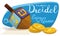 Wooden Dreidel with Golden Gelt Coins for Hanukkah Games, Vector Illustration