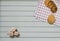 Wooden dreidels for hanukkah spinning top and chocolate coins