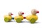 Wooden duck toy family train with colorful parts isolated over white with clipping path