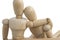 wooden dummy white background love relationship