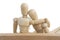 wooden dummy white background love relationship