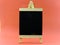 Wooden easel artist art painting black space background