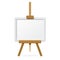 Wooden easel with blank canvas