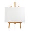 Wooden easel with blank canvas