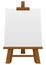 Wooden Easel with Blank Canvas