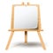 Wooden easel with blank paper