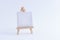 Wooden Easel Miniature with Blank White Square Canvas