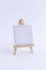 Wooden Easel Miniature with Blank White Square Canvas