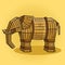 Wooden elephant as Trojan horse pop art vector