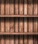 Wooden empty stock shelves background