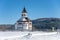 Wooden evangelic chapel in Tesarov in wintertime