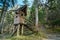 Wooden fairytale treehouse, playing house on children playground