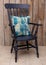 Wooden Farmhouse Grandfather Chair with cushion