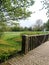 Wooden fence in the beautiful nature park