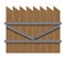 Wooden fence design. Rural fencing board construction in flat style. Enclosing planks, yards barrier. Farm or rural