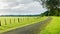 Wooden fence lines with walkway.