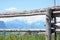 Wooden fence on the mountain pasture