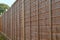 Wooden fence panels.