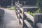 A wooden fence in a quiet house in the morning