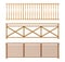 Wooden fences, handrails realistic vector set