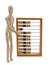 Wooden figure and old wooden abacus